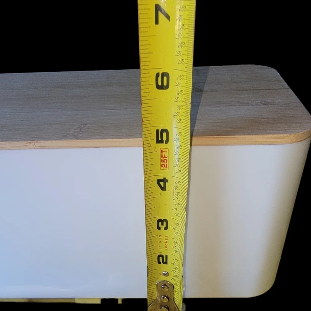 Cable Management Box  12x5x4.5 inches, Wood Lid, Cord Organizer - Picture 3 of 6